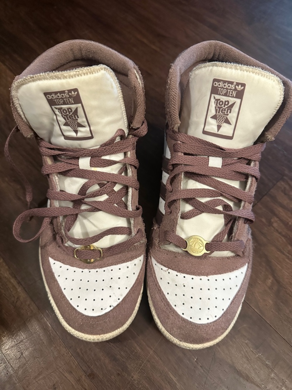 adidas Top Ten High-Tops in Dusty Rose and White - Picture 2 of 5